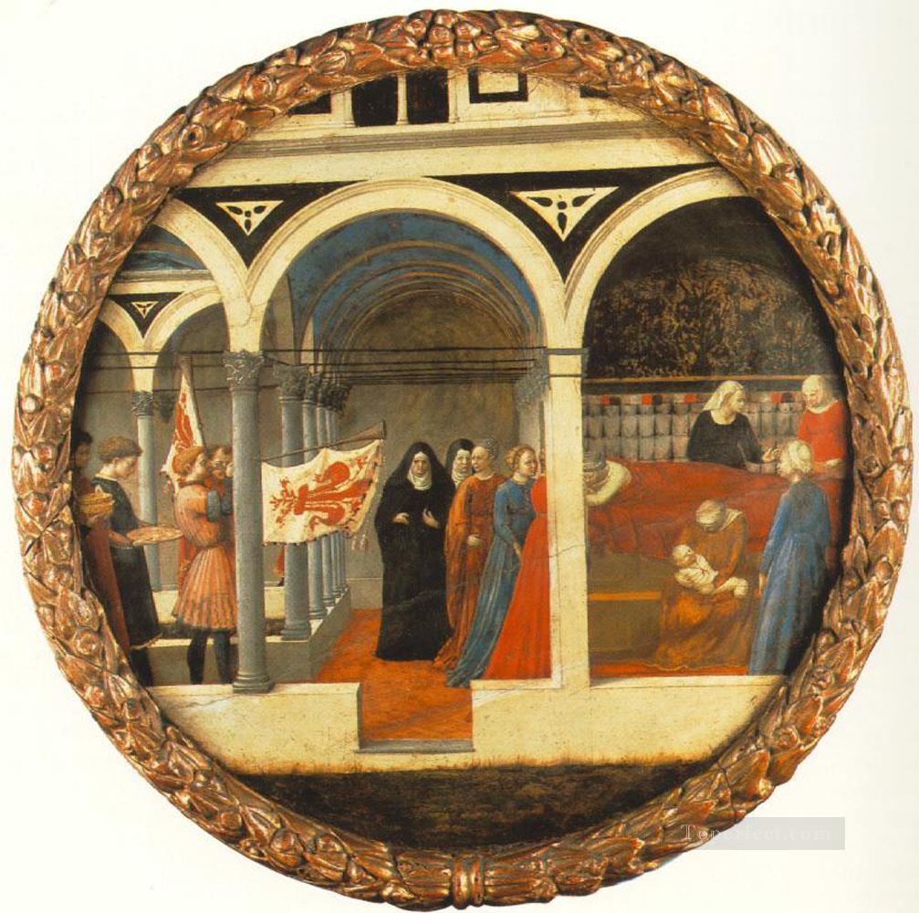 Plate of Nativity Berlin Tondo Christian Quattrocento Renaissance Masaccio Oil Paintings